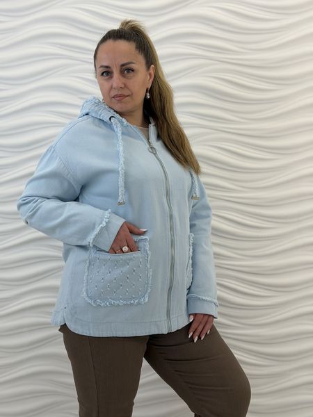 Ветровка-толстовка оверсайз XL-6XL (46-58) Голубой 969/XL фото