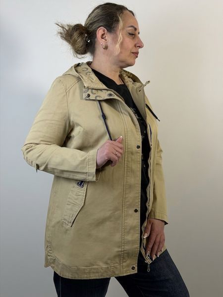 Куртка-парка женская демисезонная 2XL-7xl(46-56) Оливковый 611/2XL(O) фото